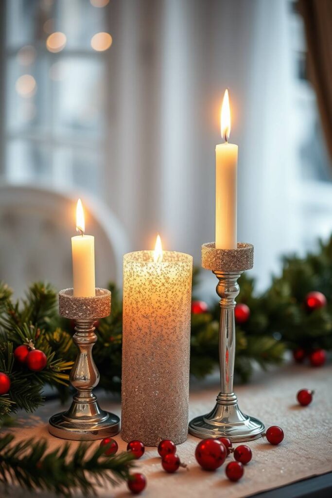 Glittery candle holders