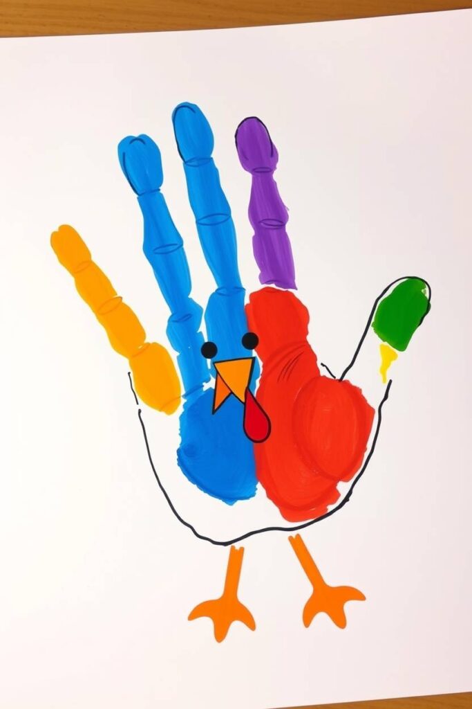 Handprint Turkey Painting