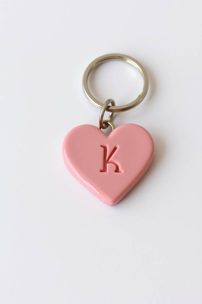 Heart Initial Keychain