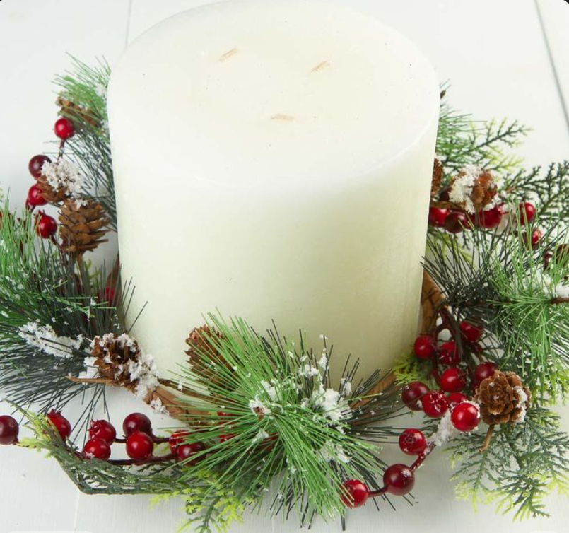 Holly and Berry Candle Rings