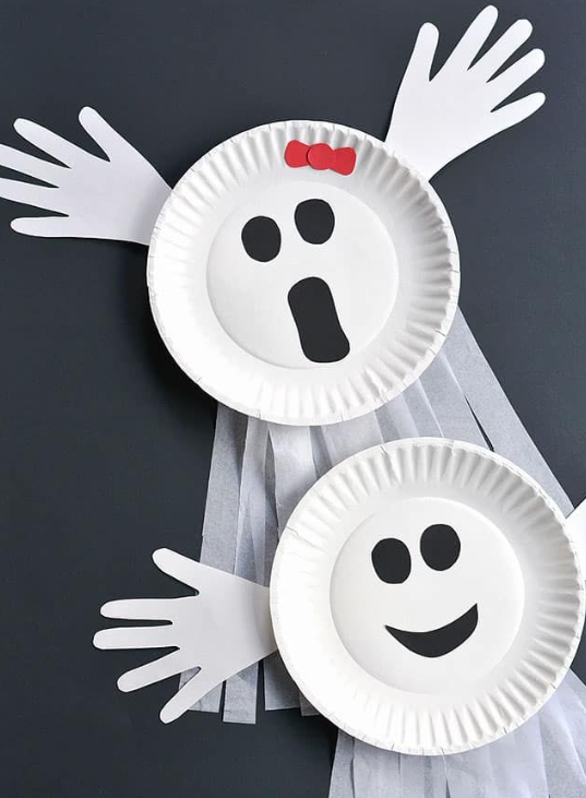 Paper Plate Ghosts