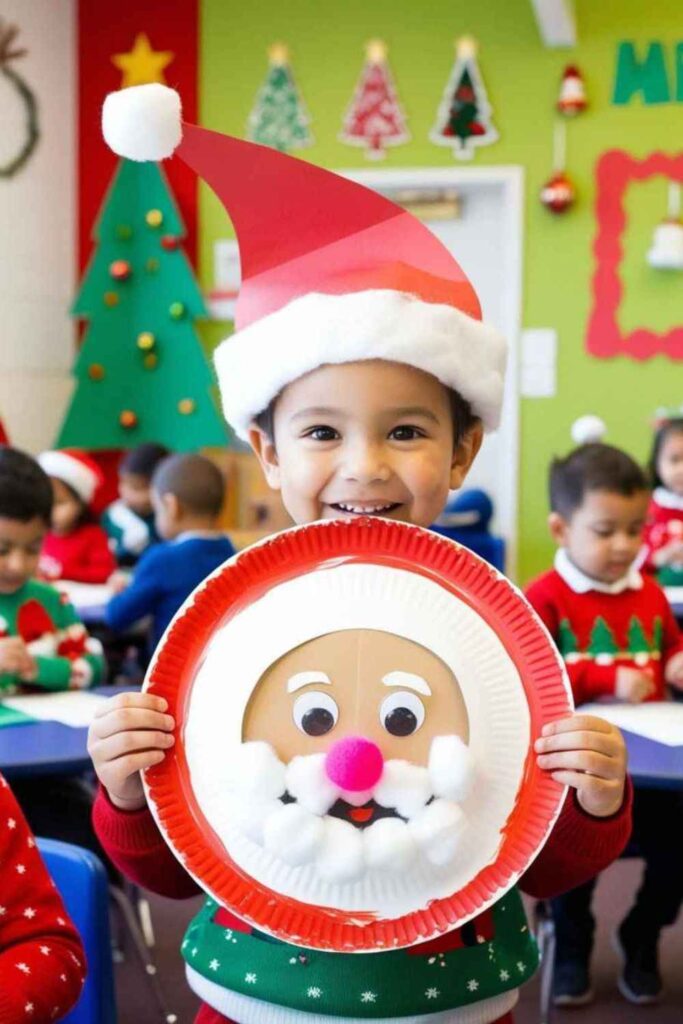Paper Plate Santa Faces