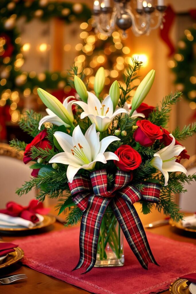 Red and White Floral Display