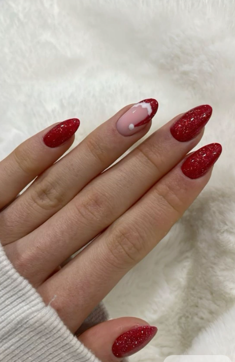 Santa Hat Nails