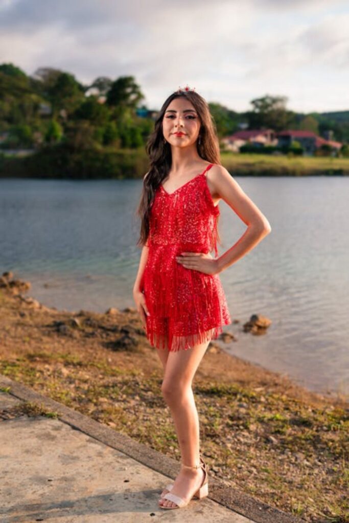 Sparkly Red Mini Dress