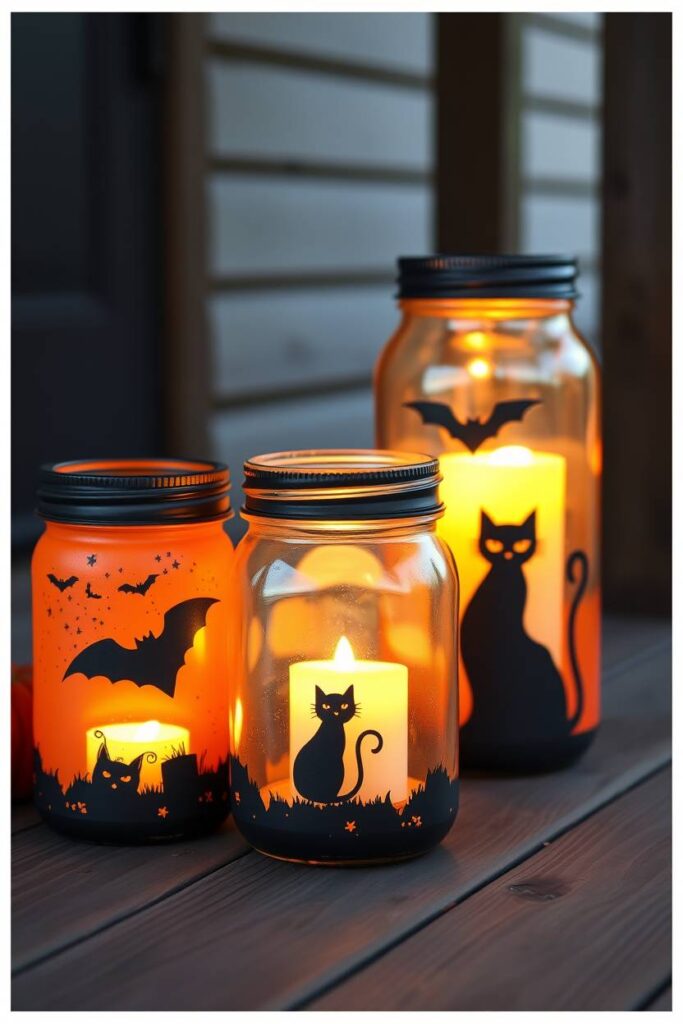 Spooky Mason Jar Lanterns