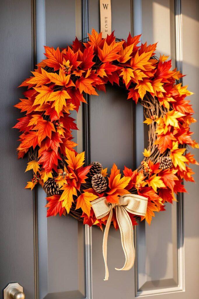 Wreaths with autumn leaves
