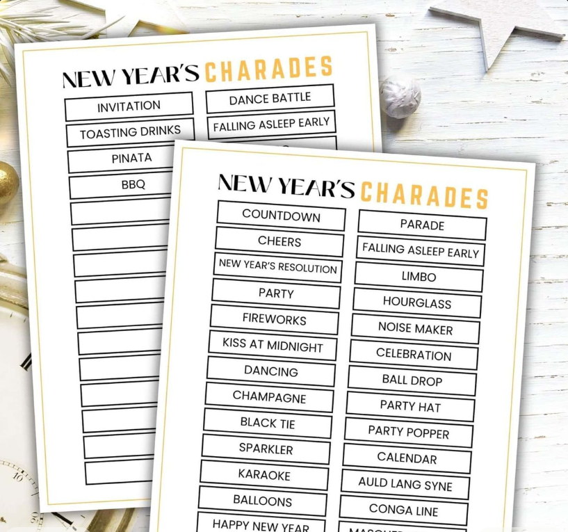 Charades New Year Edition
