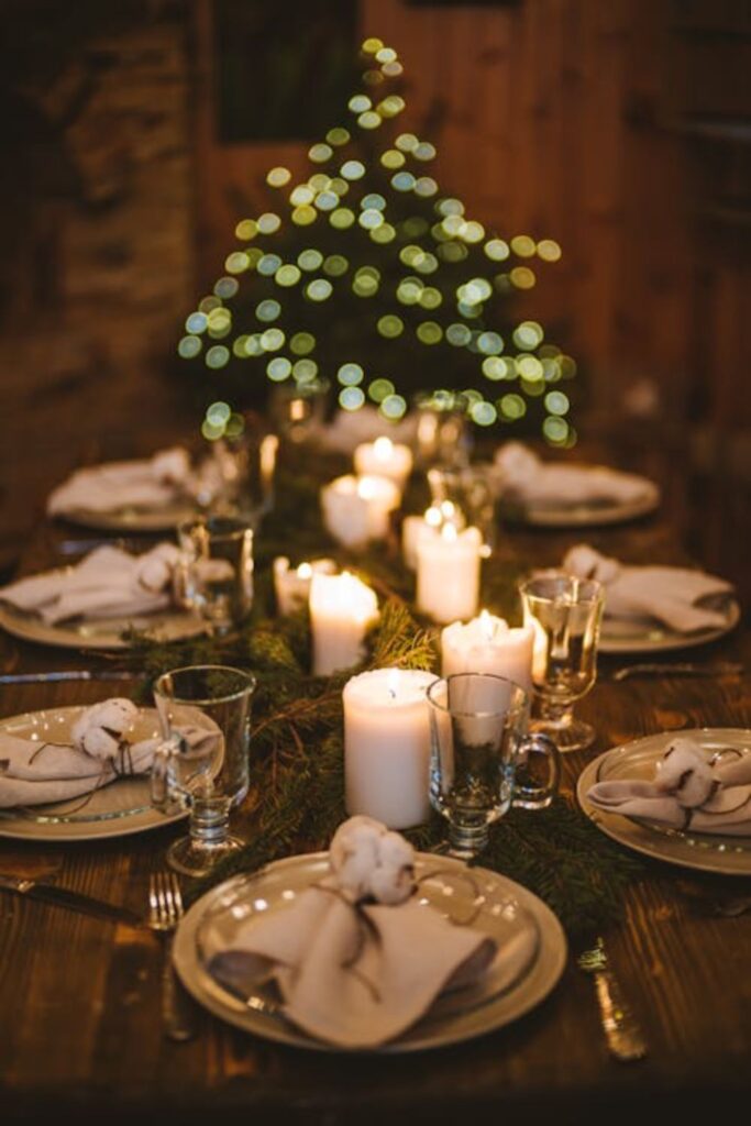 Cozy Candlelit Christmas Table