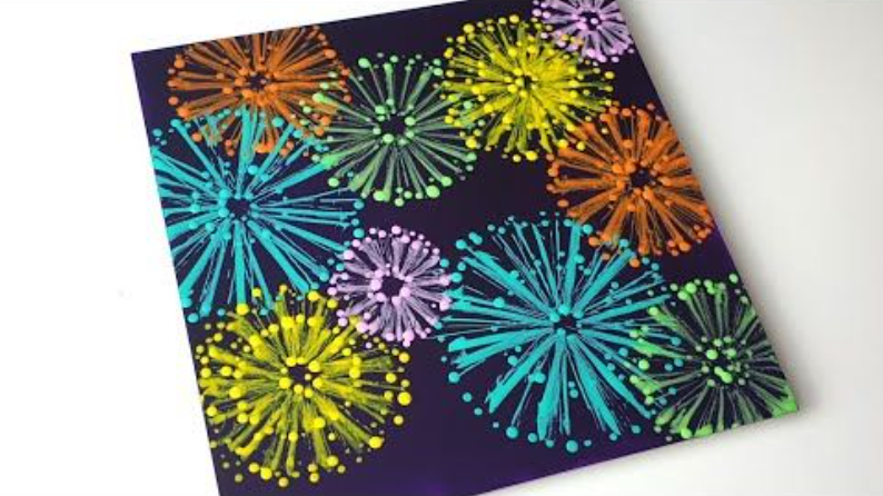 Firework Painting with Straws