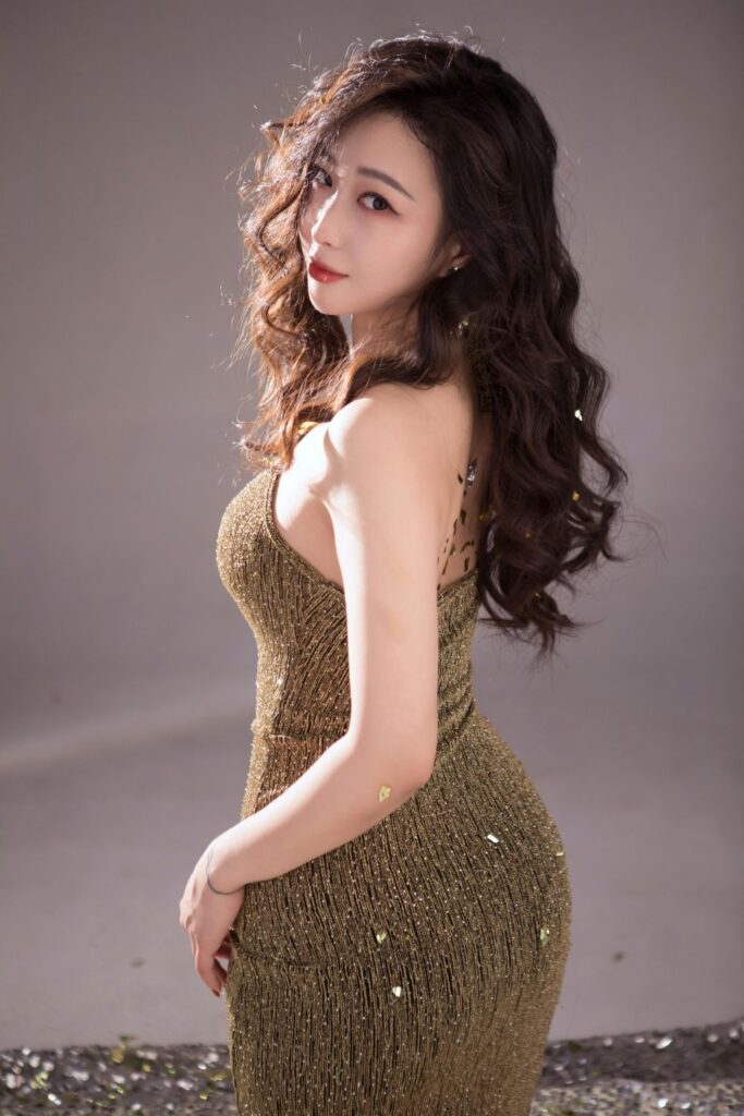 Gold-accented dress