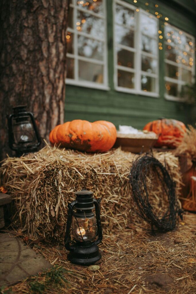 Hay Bale Porch Decor