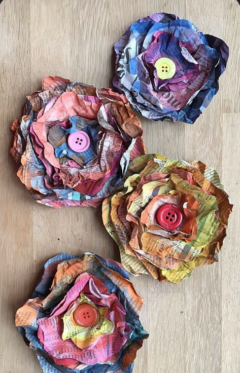 Newspaper Flowers