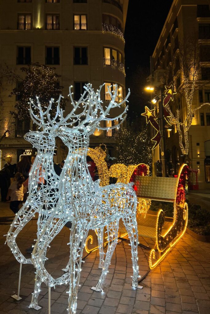 Santa Sleigh and Reindeer Figurines