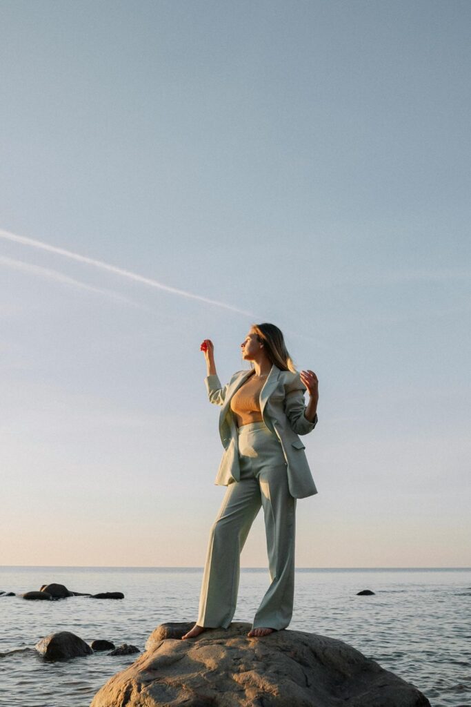 Tailored Blazer with Wide-Leg Pants