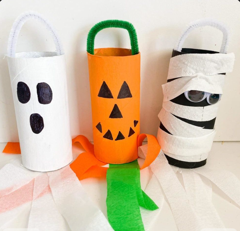 Toilet Paper Roll Ghosts