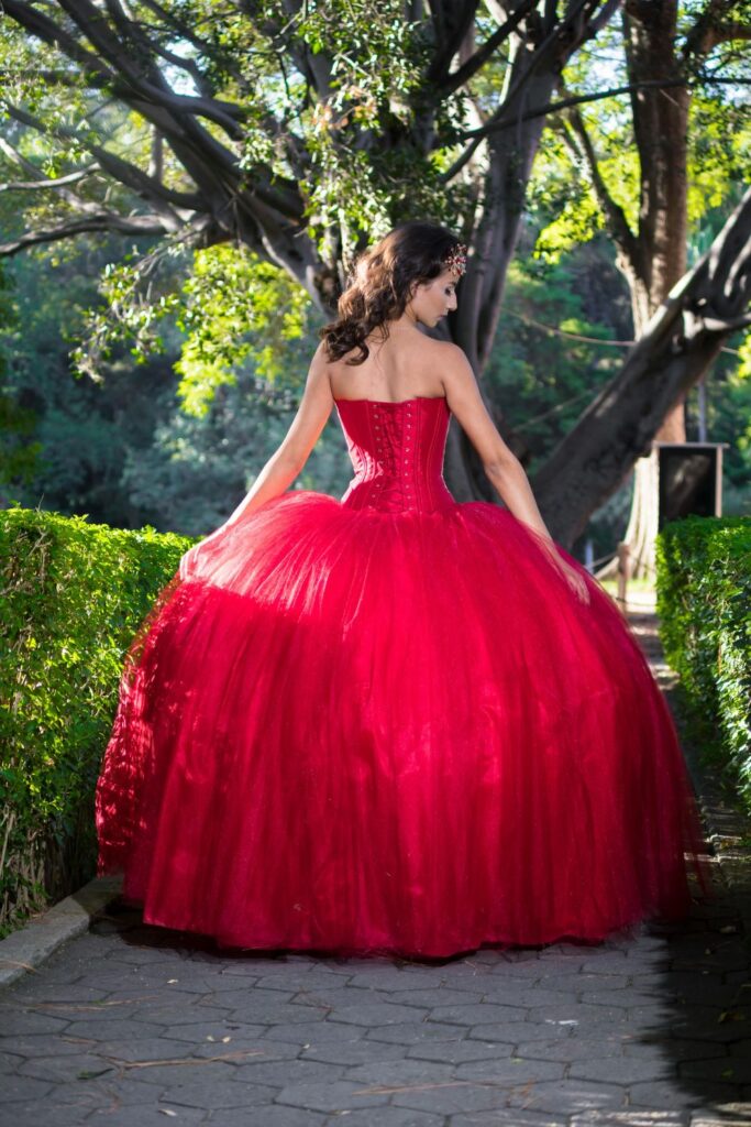 Off-Shoulder Red Gown