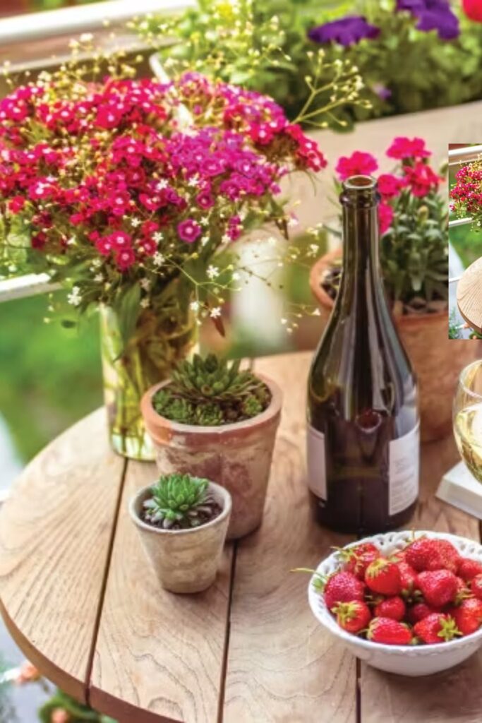 Balcony Valentine Decor with String Lights