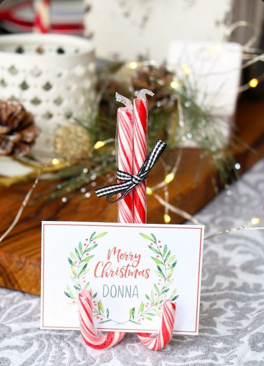 Candy Cane Place Card Holders