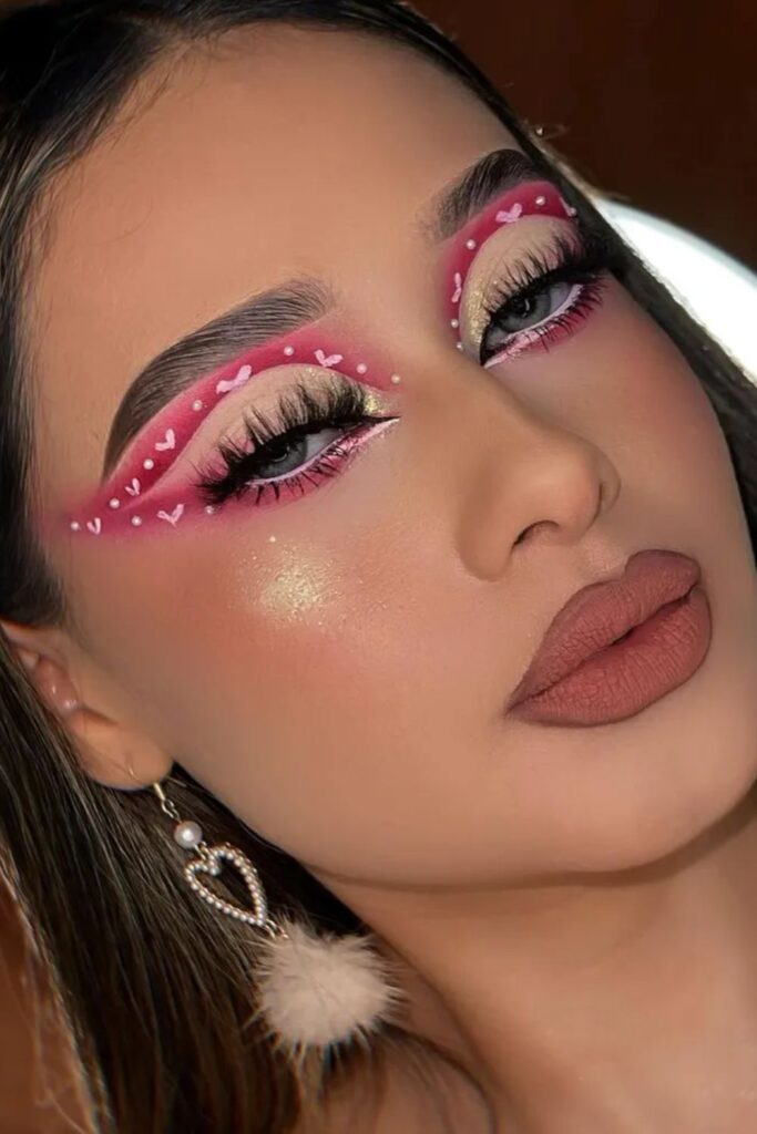 Cute Heart Accent Makeup