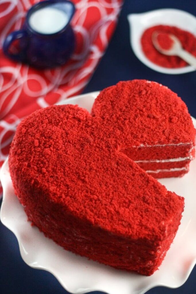 Heart-Shaped Red Velvet Cake