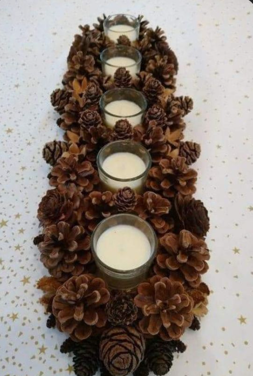 Pinecone Candle Holders