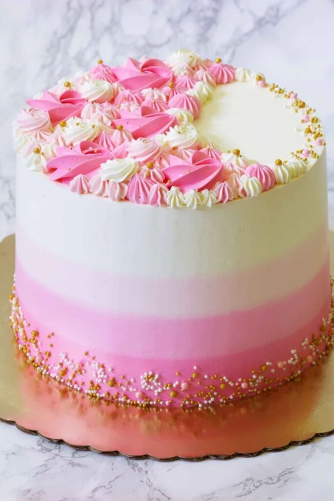 Pink Ombre Valentine Cake