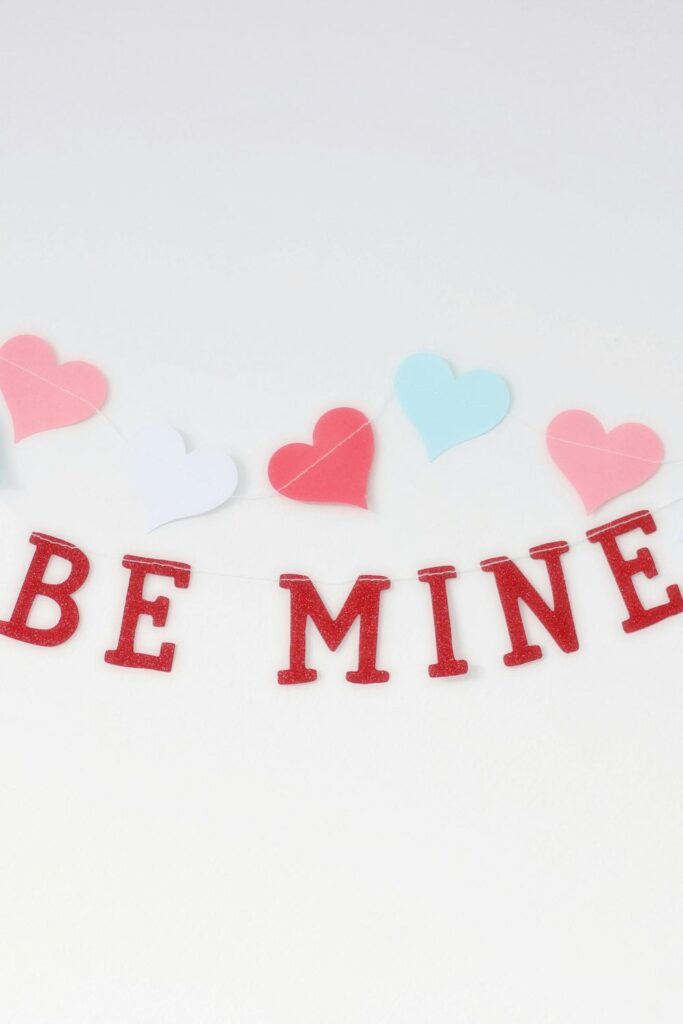 Valentine’s Wall Banner with Hanging Hearts