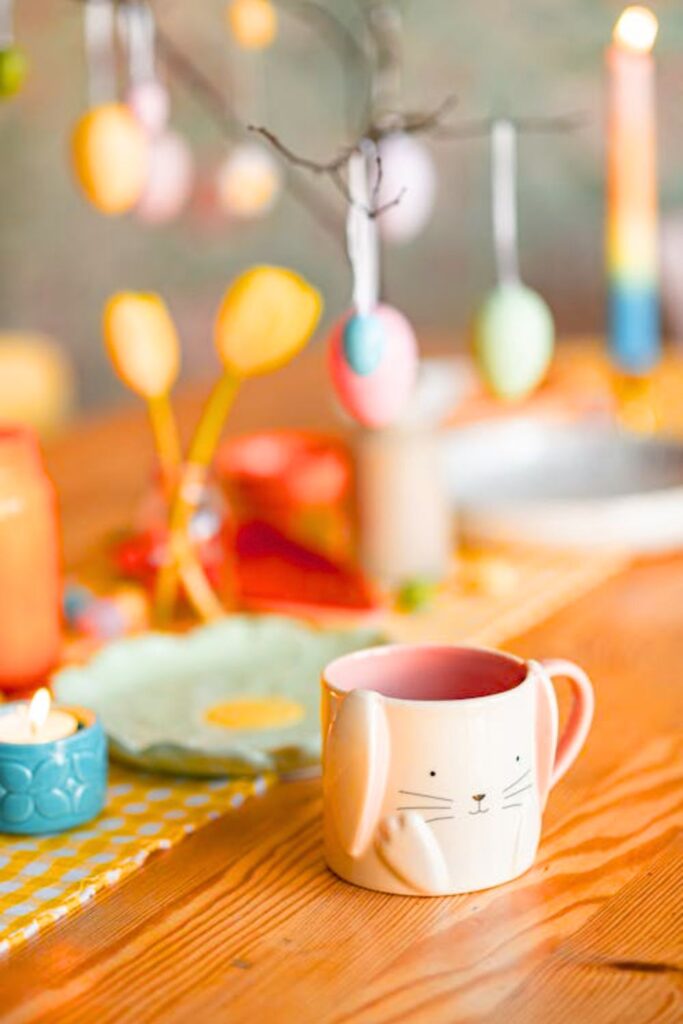 Easter Bunny Mantel Setup