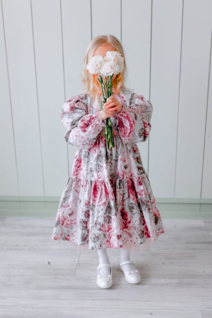 Floral Cotton Dress with Cardigan