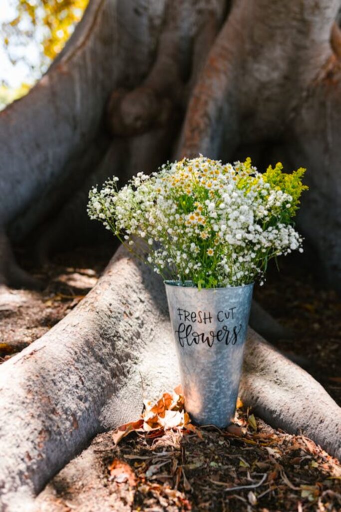 Galvanized Metal Buckets with Greens