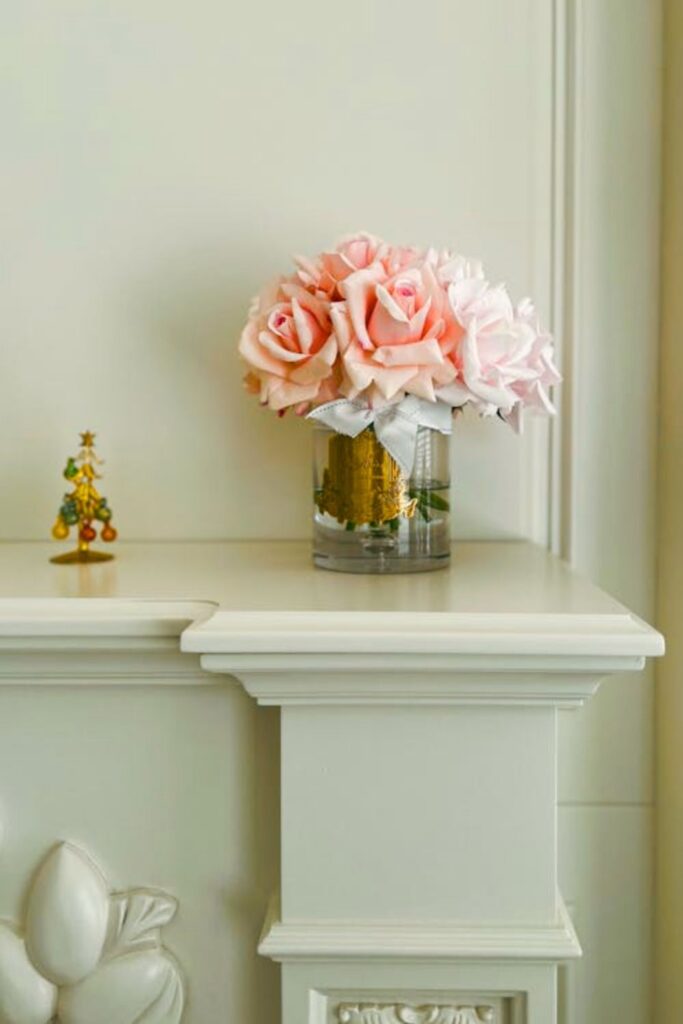 Pastel-Themed Mantel Styling