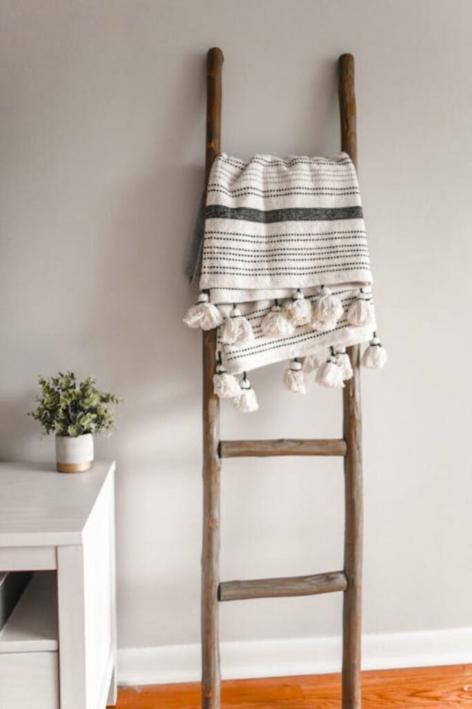 Primitive Ladder Blanket Display