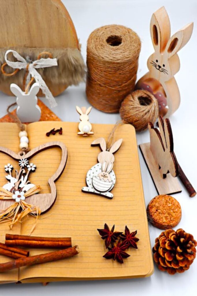 Rustic Wooden Bunny Accents