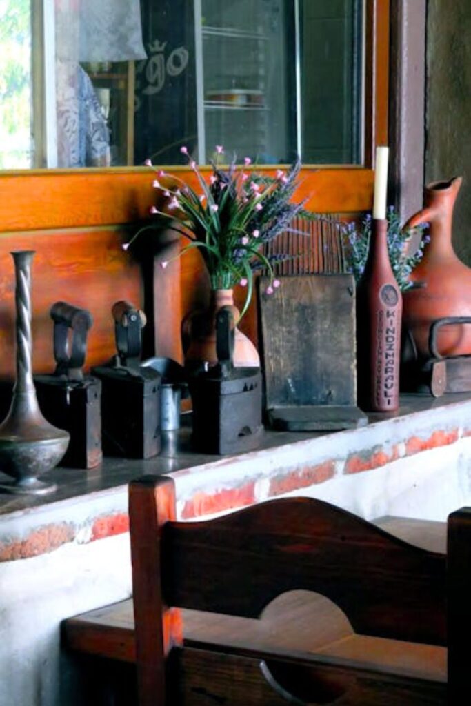 Vintage Spring Mantel Setup