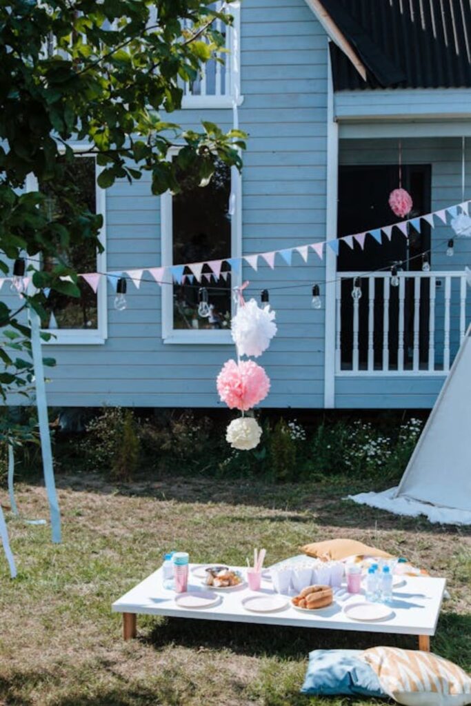 Backyard String Light Decor