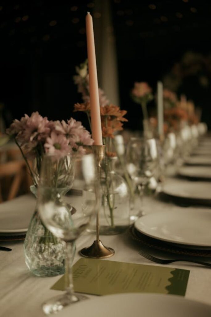 Candlelight Dinner Table Setup