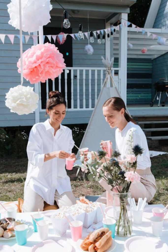 Outdoor Garden Picnic Brunch Table