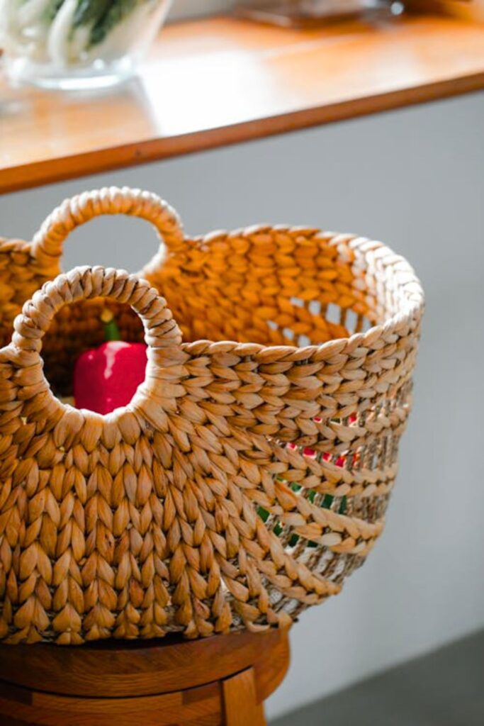Woven Basket Kitchen Decor
