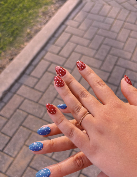 Classic Red White and Blue Nails
