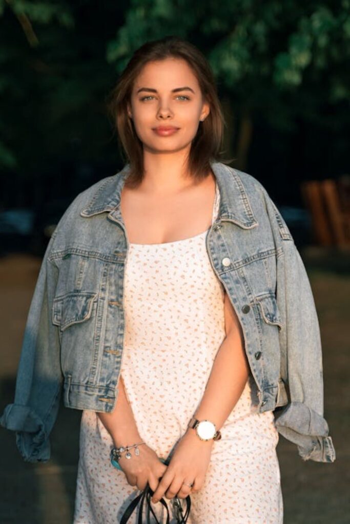 Denim Jacket with Summer Dress