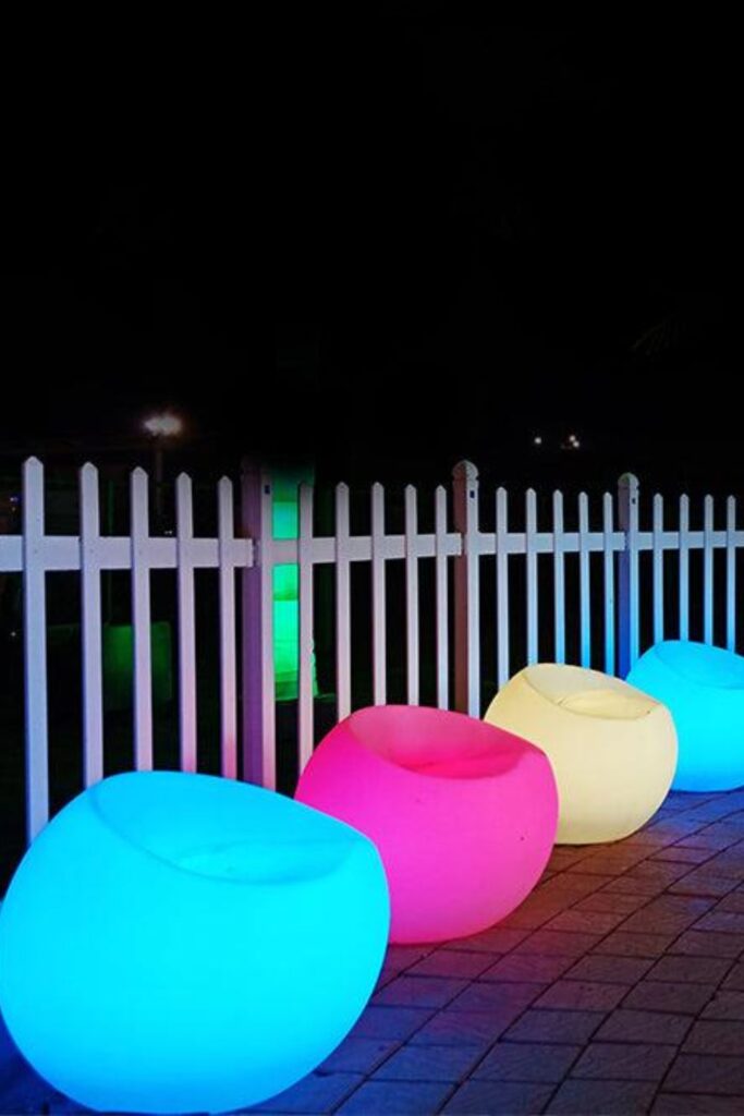 Neon lights party vibe terrace