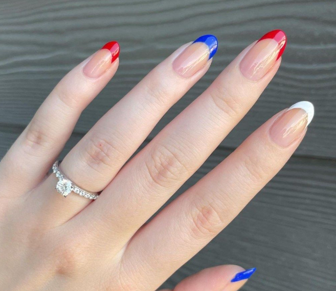 Patriotic French Tip Nails