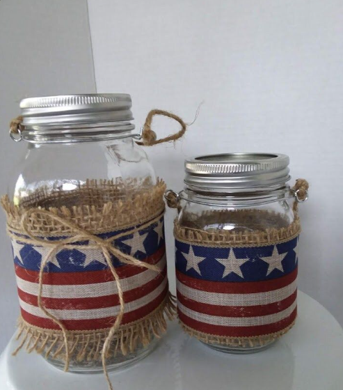 Twine-Wrapped Patriotic Jars