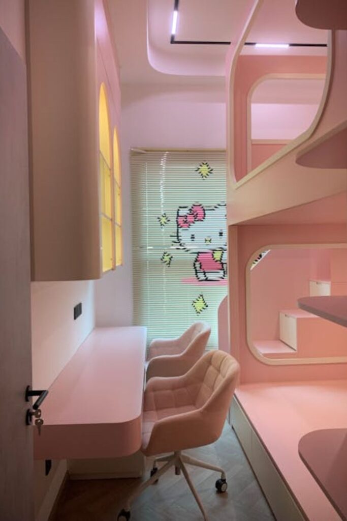 Pastel Pink Study Space